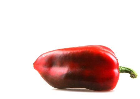 Red chilli peppers on white background.の写真素材