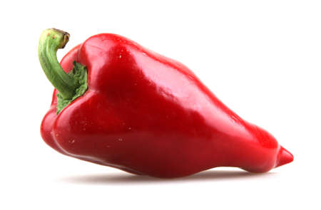 Red chilli peppers on white background.の写真素材