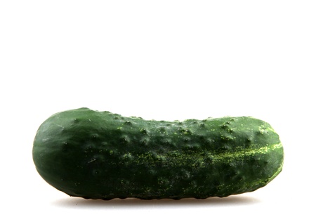 The green cucumbers isolated on white background.の写真素材
