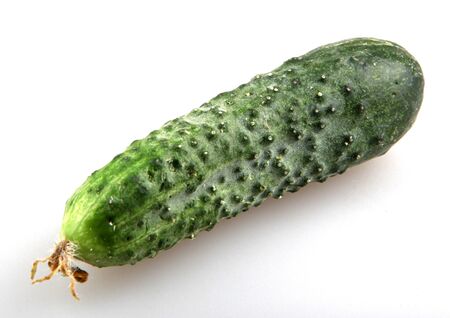 The green cucumbers isolated on white background.の写真素材