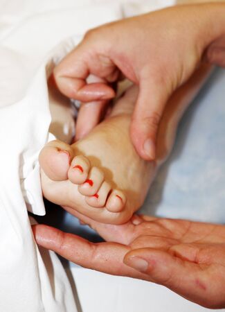 foot massage in the spa salon.の写真素材