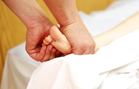 foot massage in the spa salon.の写真素材