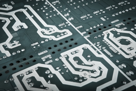 circuit board from the computer closeup.