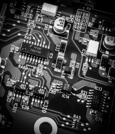 Close-up of electronic circuit board.の写真素材
