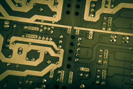 computer board with chips and components