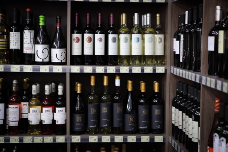 Alcoholic beverages in bottlesのeditorial素材
