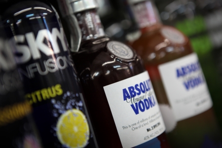 Alcoholic beverages in bottlesのeditorial素材