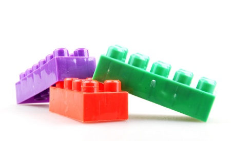 Plastic building blocks.の写真素材