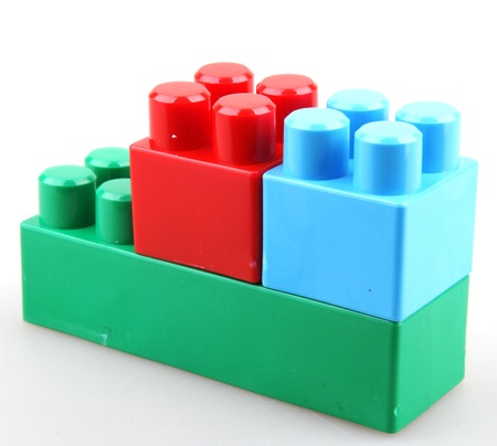Plastic building blocks.の写真素材