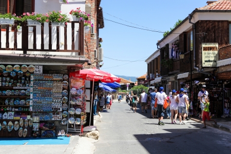 Nesebar, Bulgaria - 06/23/2013: People visit Old Town on June 23, 2013 day of Nessebar, Bulgaria....