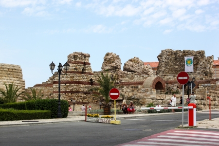 Nesebar, Bulgaria - 06/23/2013: People visit Old Town on June 23, 2013 day of Nessebar, Bulgaria....