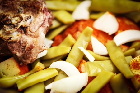 A mutton stew with mixed vegetables.の写真素材