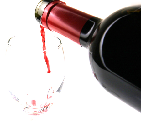 Red Wine On White Backgroundの写真素材