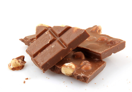 AYTOS, BULGARIA - MAY 05, 2014: Lindt Swiss milk chocolate with whole hazelnuts. Lindt is recognized as a leader in the market for premium quality chocolate.のeditorial素材