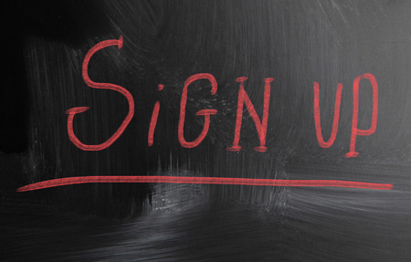 sign upの写真素材