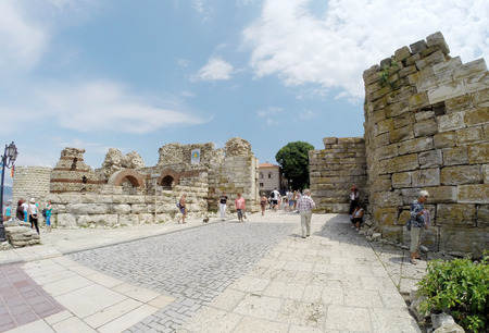 NESSEBAR, BULGARIA - JUNE 16: People visit Old Town on June 16, 2014 in Nessebar, Bulgaria.