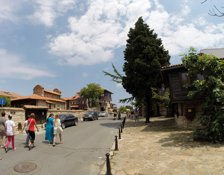 NESSEBAR, BULGARIA - JUNE 16: People visit Old Town on June 16, 2014 in Nessebar, Bulgaria.