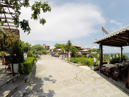NESSEBAR, BULGARIA - JUNE 16: People visit Old Town on June 16, 2014 in Nessebar, Bulgaria.のeditorial素材
