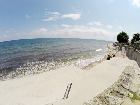 People visit Old Town on June 18, 2014 in Nessebar, Bulgaria. のeditorial素材