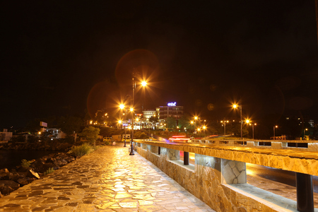 NESSEBAR, BULGARIA - JUNE 16:  Nessebar at Night, June 16, 2014. Nessebar in 1956 was declared as museum city, archaeological and architectural reservation by UNESCO.のeditorial素材