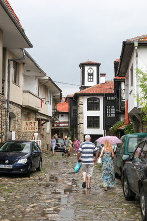 People visit Old Town on June 18, 2014 in Nessebar, Bulgaria. のeditorial素材