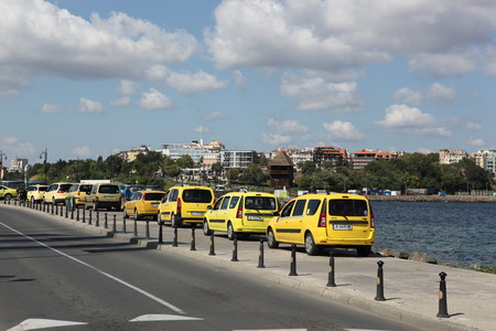 NESEBAR, BULGARIA - AUGUST 29: People visit Old Town on August 29, 2014 in Nesebar, Bulgaria. Nesebar in 1956 was declared as museum city, archaeological and architectural reservation by UNESCO.のeditorial素材