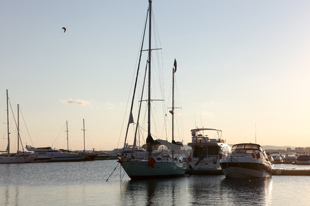 SVETI VLAS - AUGUST 29: Yachtport Marina Dinevi, August 29, 2014. Sveti Vlas is a town and seaside resort on the Black Sea coast of Bulgaria, located in Nesebar municipality, Burgas Province. のeditorial素材