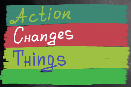 action changes thingsの写真素材