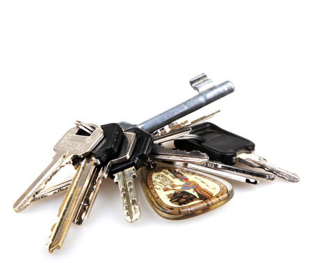 Keys isolated on whiteの写真素材