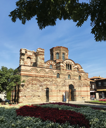 Nesebar, Bulgaria - October 06, 2017: Christ Pantocrator Church in the UNESCO world heritage town.