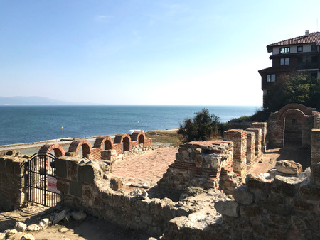 Nesebar, Bulgaria - October 06, 2017: Basilica Virgin Merciful(Eleusa) in the UNESCO world heritage town.のeditorial素材