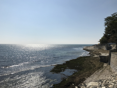 Nesebar, Bulgaria - October 06, 2017: Seaside resort and ancient old town Nesebar in Bulgaria.のeditorial素材