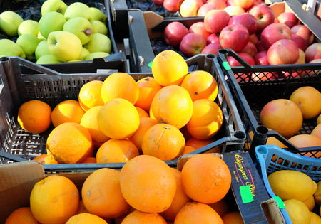 Fresh fruits at a marketの写真素材