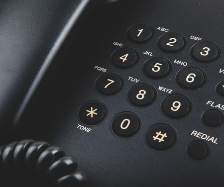 Landline telephone close up.