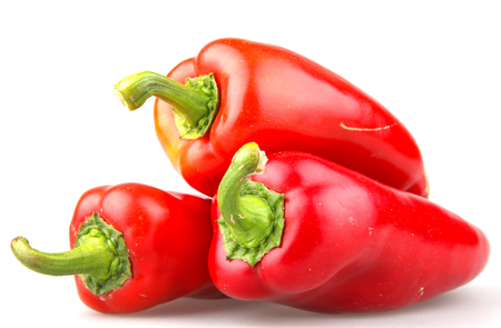Red pepper isolated on white backgroundの写真素材