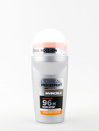 Pomorie, Bulgaria - November 02, 2018: Roll On Deodorant For Men - L'OrÃ©al Paris.