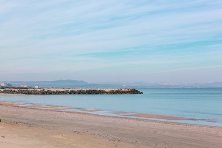 Beautiful Beach And Incredible Sea In Pomorie, Bulgaria.の写真素材