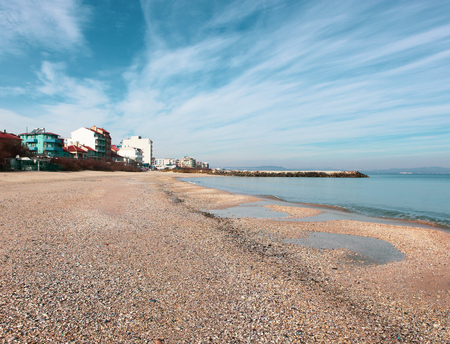 Beautiful Beach And Incredible Sea In Pomorie, Bulgaria.の写真素材