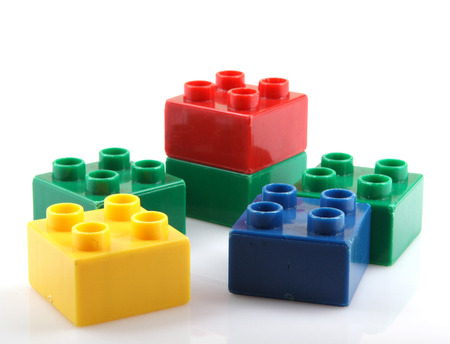 Building Blocks Isolated On Whiteの写真素材