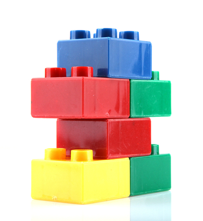 Building Blocks Isolated On Whiteの写真素材