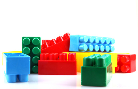 Building Blocks Isolated On Whiteの写真素材