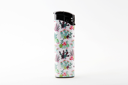 Pomorie, Bulgaria - April 23, 2019: Lighter With Floral Motifs Isolated On Whiteのeditorial素材