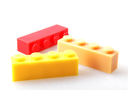 Plastic Block Isolated On Whiteの写真素材