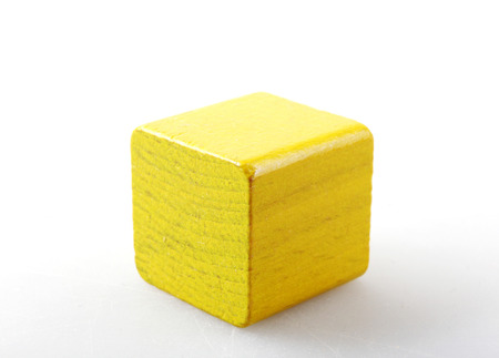 Wooden Block Isolated On Whiteの写真素材