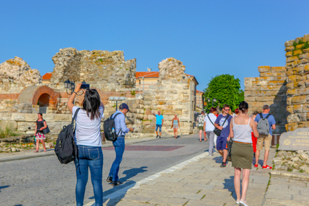 Nesebar, Bulgaria - May 29, 2019: Nesebar (Often Transcribed As Nessebar) Is An Ancient City And One Of The Major Seaside Resorts On The Bulgarian Black Sea Coast, Located In Burgas Province.のeditorial素材