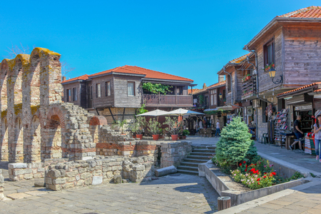 Nesebar, Bulgaria - May 29, 2019: Nesebar (Often Transcribed As Nessebar) Is An Ancient City And One Of The Major Seaside Resorts On The Bulgarian Black Sea Coast, Located In Burgas Province.のeditorial素材
