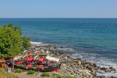 Nesebar, Bulgaria - May 29, 2019: Nesebar (Often Transcribed As Nessebar) Is An Ancient City And One Of The Major Seaside Resorts On The Bulgarian Black Sea Coast, Located In Burgas Province.のeditorial素材