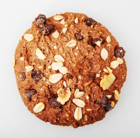 Chocolate Chip Cookie Isolated On White Backgroundの写真素材