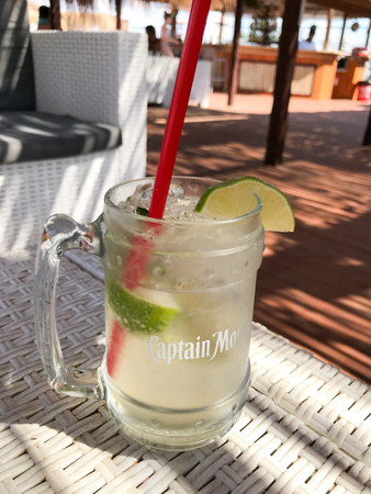 Pomorie, Bulgaria - September 06, 2019: Non Alcoholic Mojito.のeditorial素材