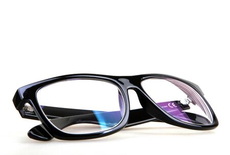 Black Eye Glasses Isolated On Whiteの写真素材